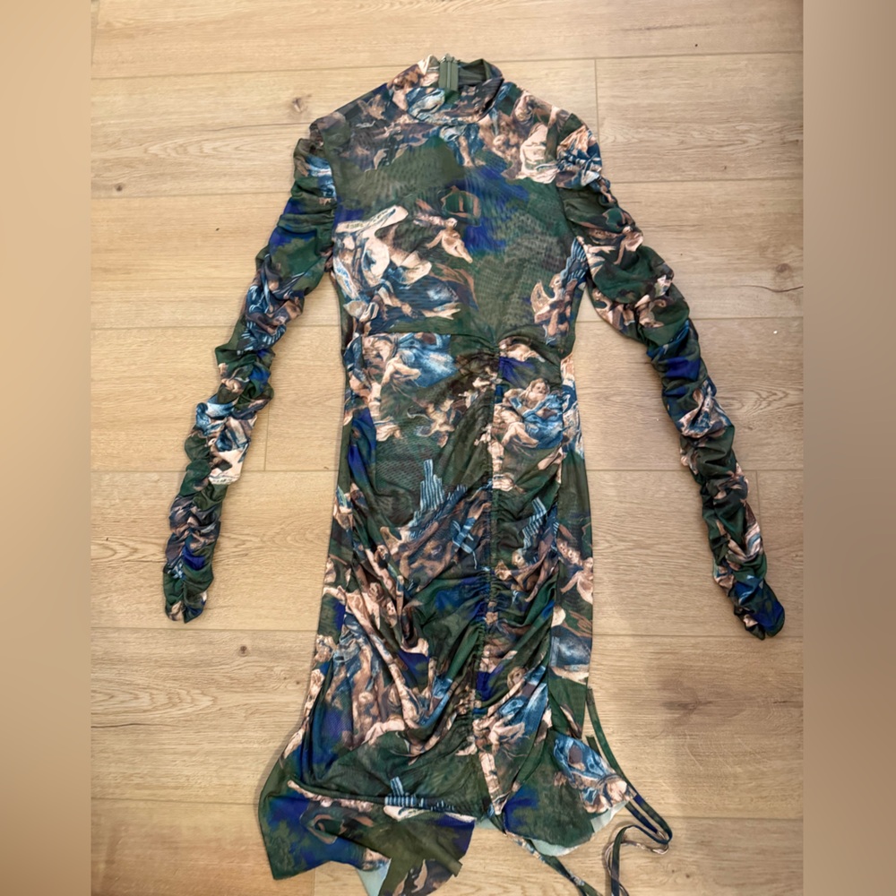 Elegant Multicolor Long Sleeve Dress